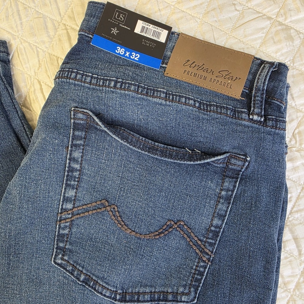 Urban‎ Star Men's Denim 36x32 Slim Fit 2 Way Stretch Jean Street Modern Taper